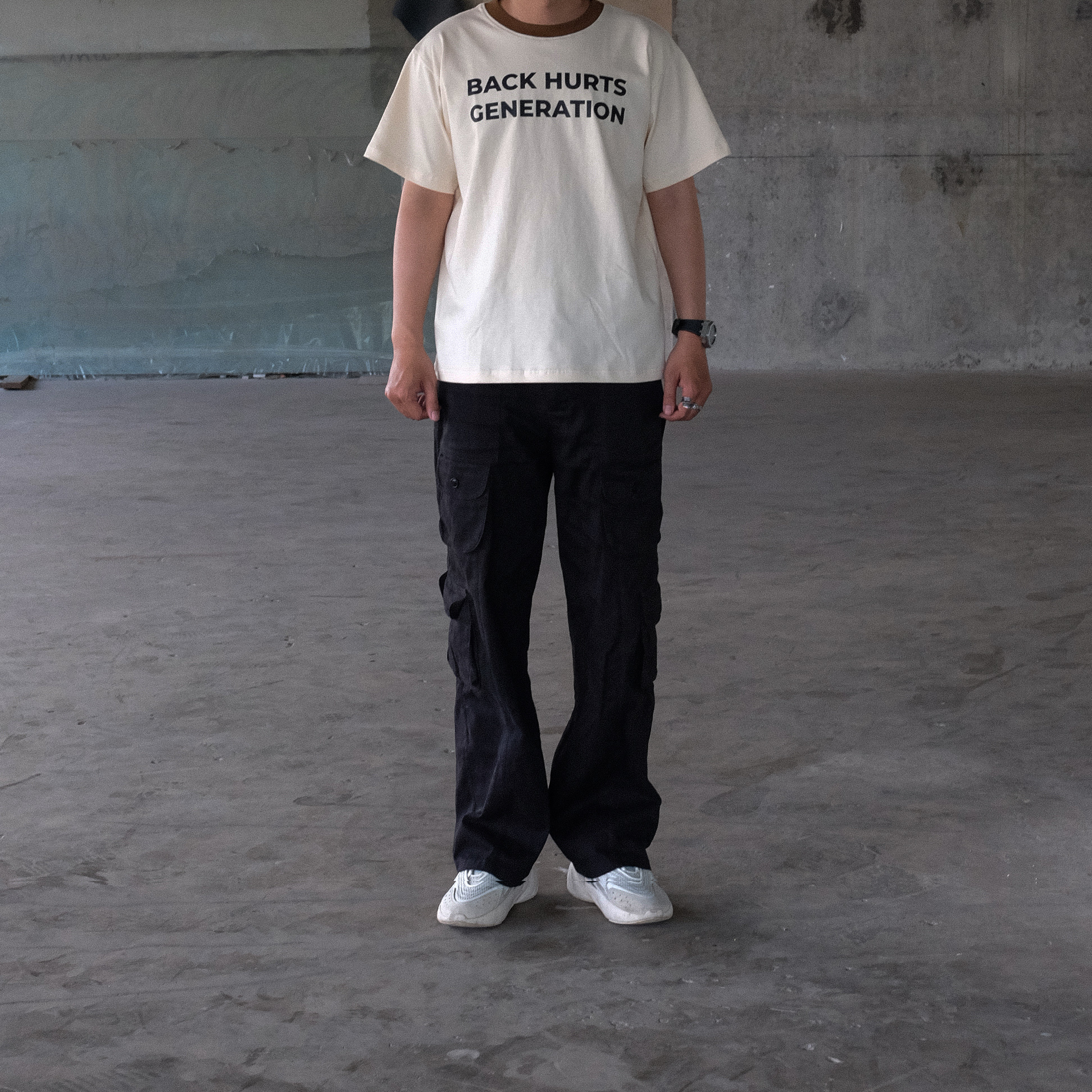 Áo thun Back Hurts Generation - Cream - Introvert Boy Club