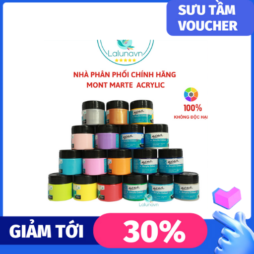 Màu acrylic 3D Mont Marte cao cấp của ÚC 100ml,vẽ giầy,tranh tường Lalunavn - B26