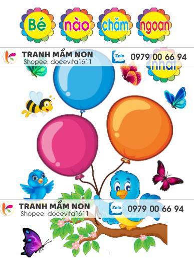 Tranh decal mầm non-Góc bé ngoan
