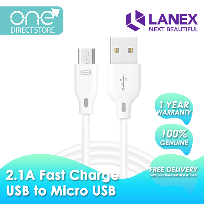[HCM]BỘ SẠC NHANH 2 CỔNG USB LIGHTNING - TYPE C - Micro 2.1A LANEX LCK-06CL - DÀI 1.0M