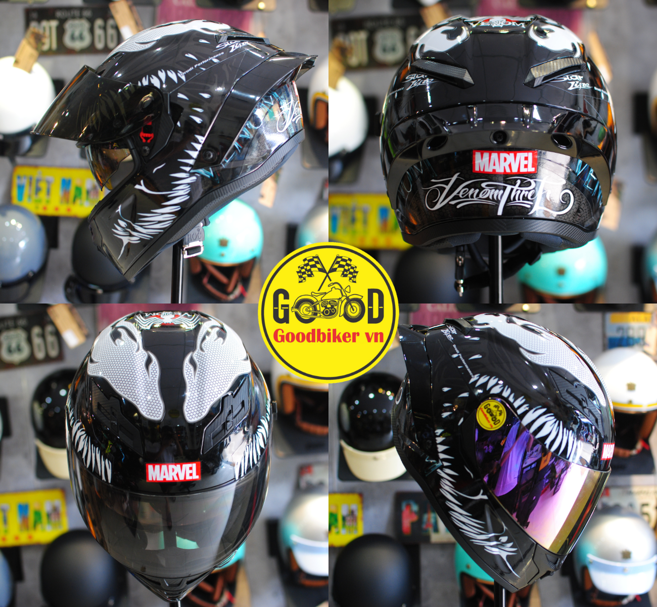 Mũ bảo hiểm Fullface 2 KÍNH ROC 03 tem Venom