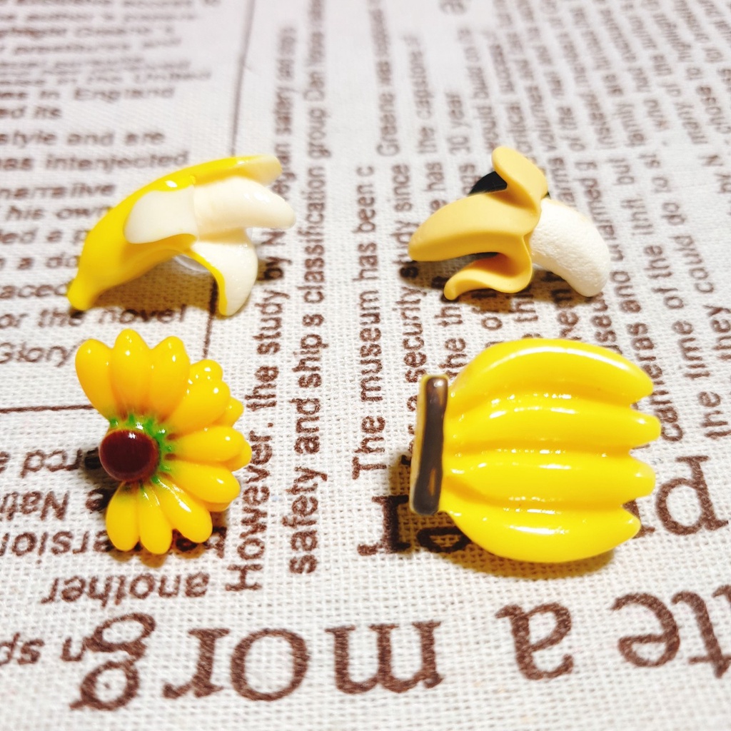 Sticker charms croc nút gắn dép hkdesign mẫu trái cây, bắp loại đá cứng