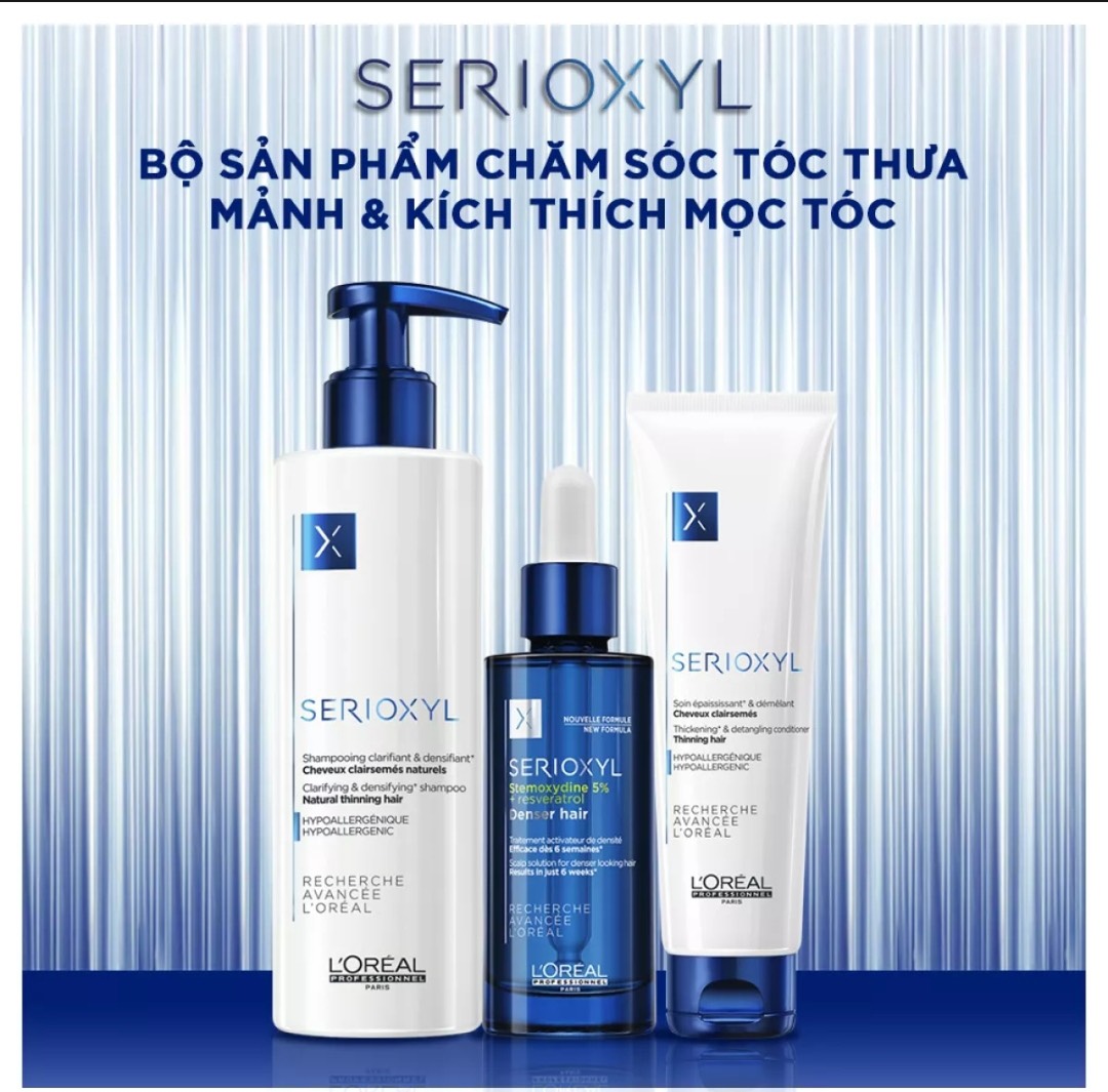 Dầu Gội L'Oréal Professionnel Làm Dày & Giúp Mọc Tóc 250ml Serioxyl GlucoBoost Clarifying Shampoo