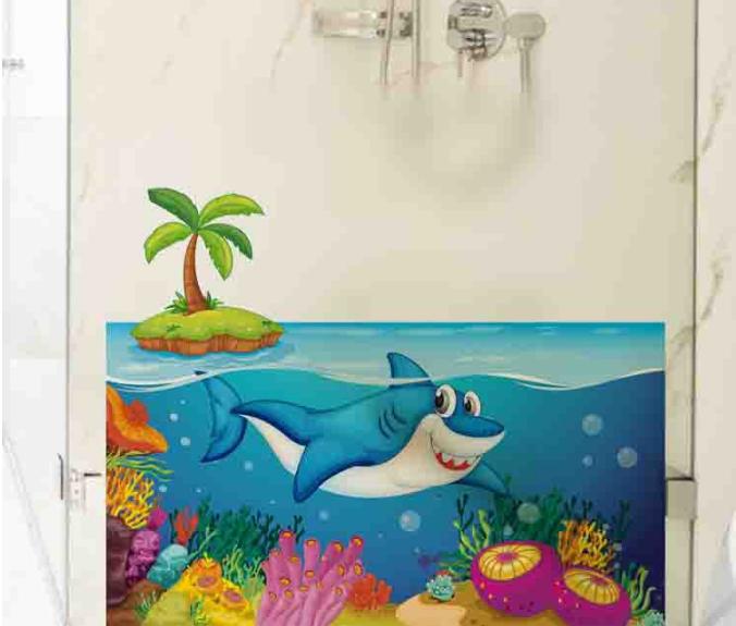 [HCM]Decal Dán Kính Cao Cấp - CÁ MẬP LỚN (60X58CM)-DK7053