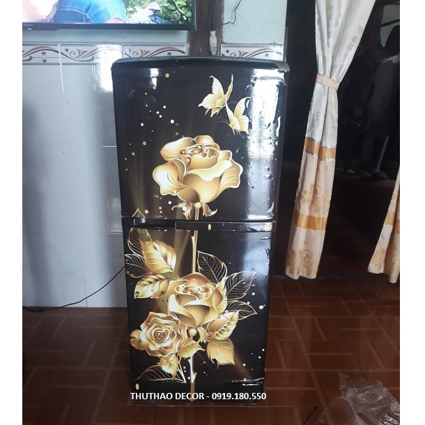 Miếng dán tủ lạnh Hoa Hồng Vàng - THUTHAODECOR