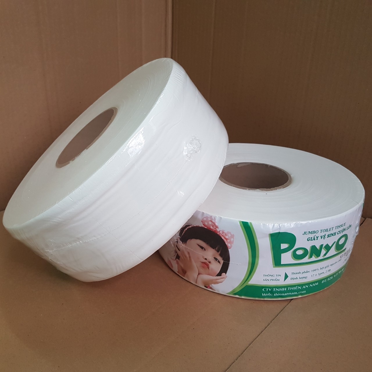 Combo (6 cuộn) giấy vệ sinh cuộn lớn 900g Jumbo Ponyo