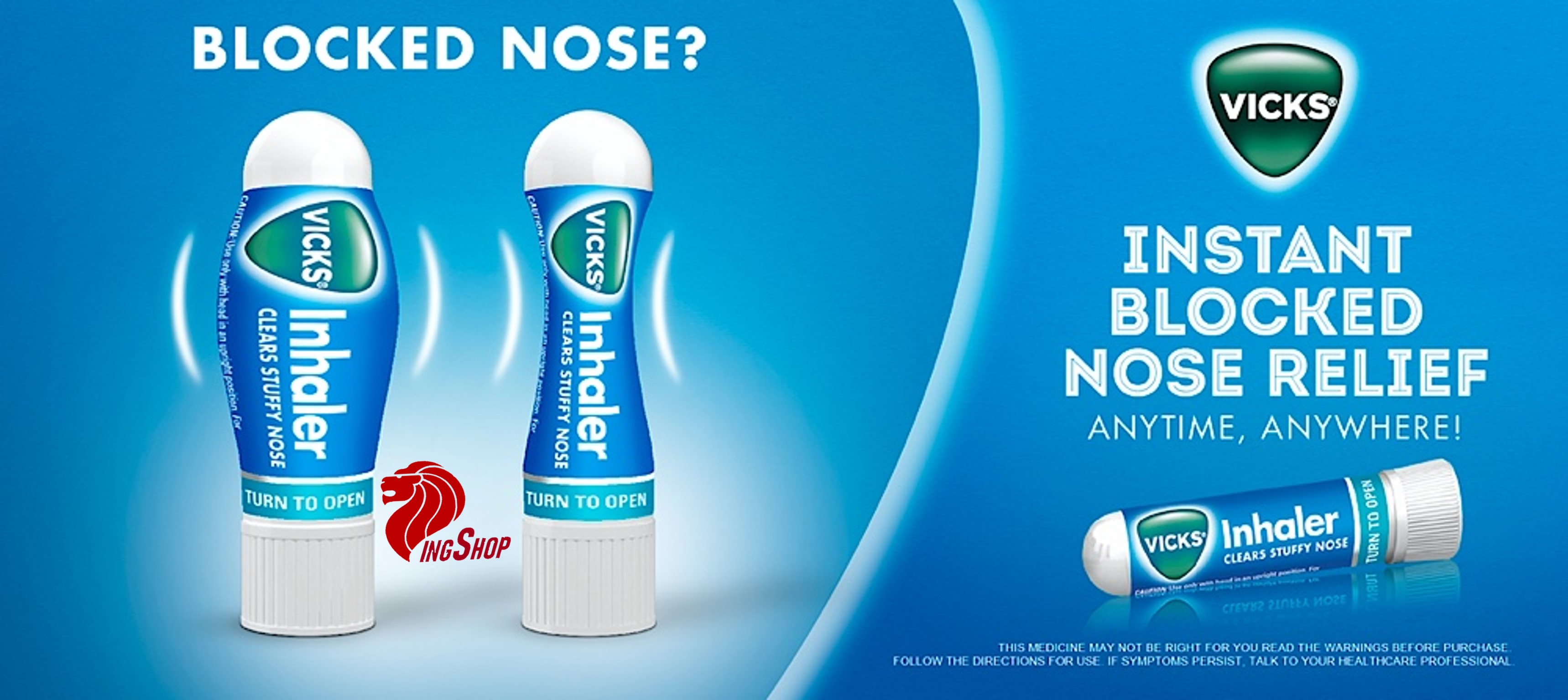 [Singapore - 2 ống] Ống hít thông mũi Vicks inhaler