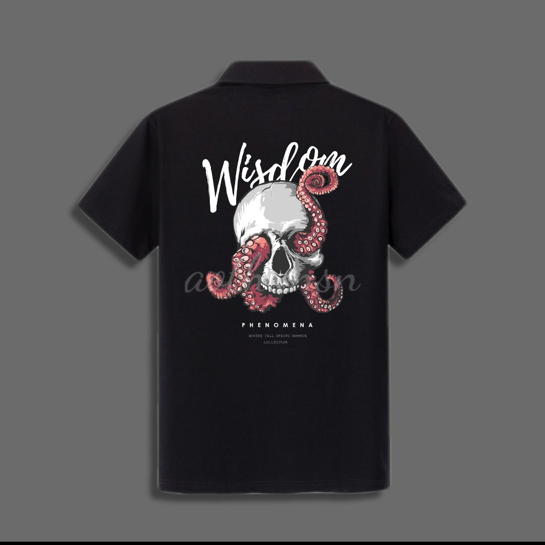 (aothunsn) Áo thun cổ trụ cổ bâu polo WISDOM (VẢI DA CÁ)