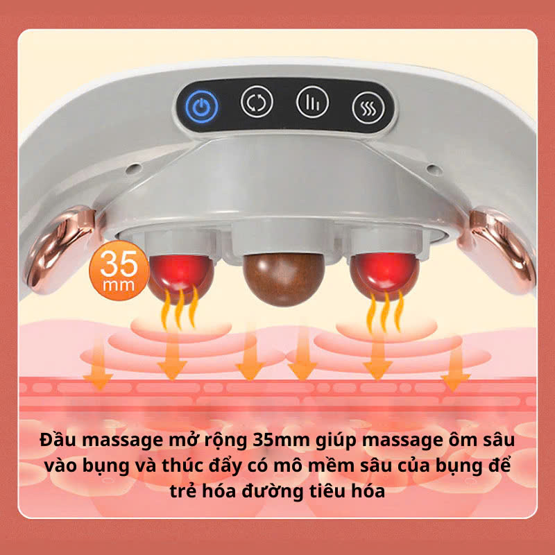 Máy Massage Bụng Giam Mỡ, Đai Massage Đánh Tan Mỡ Bụng Cao Cấp Có Đèn Hồng Ngoại Tích Hợp Đá Nóng Hymalaya Giúp Giảm Mỡ