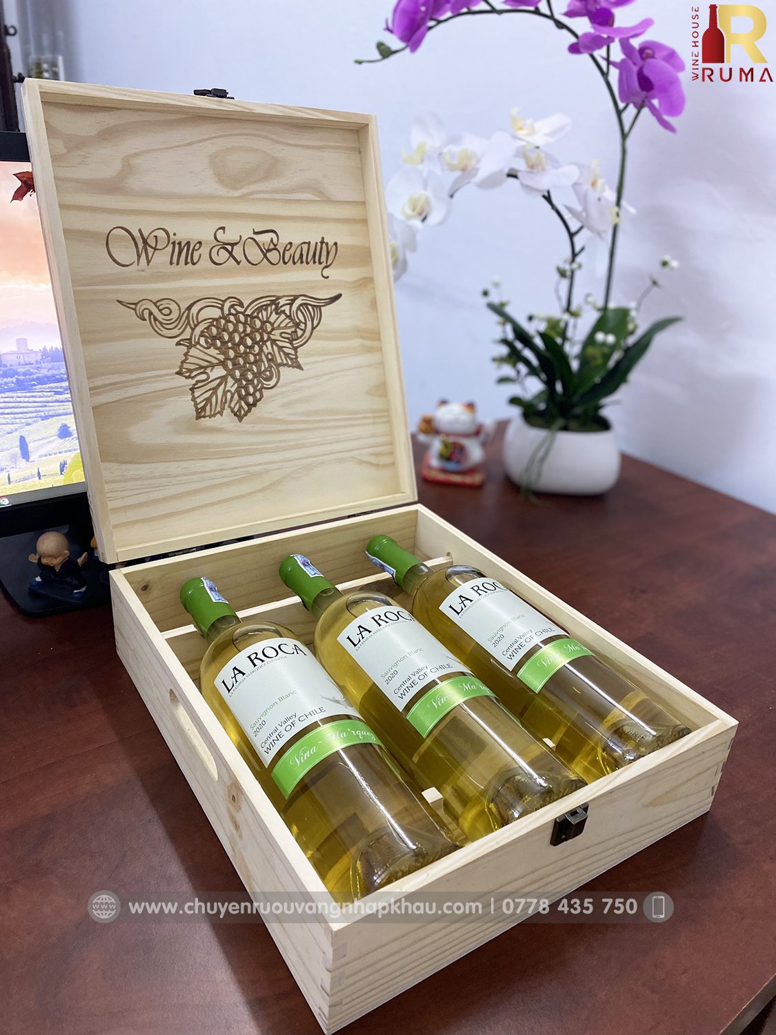 Vang trắng Chile La Roca nhập khẩu chính hãng 750 ml