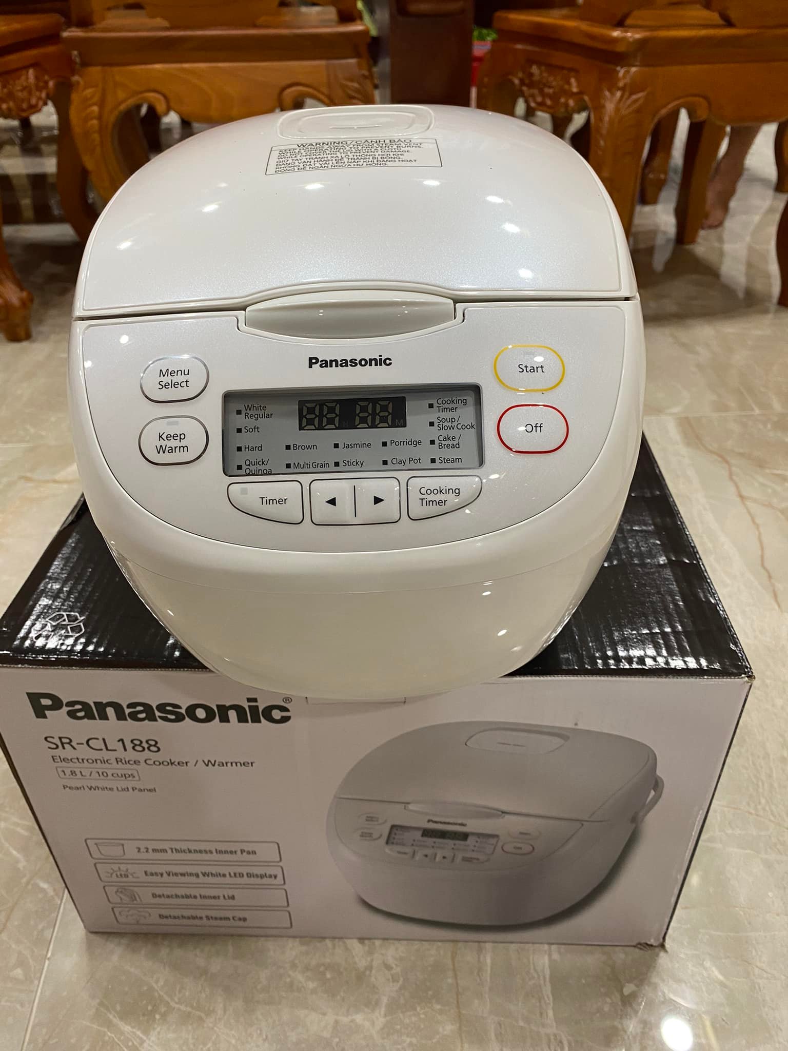 Nồi cơm điện tử Panasonic SR-CL188WRA 1.8 lít