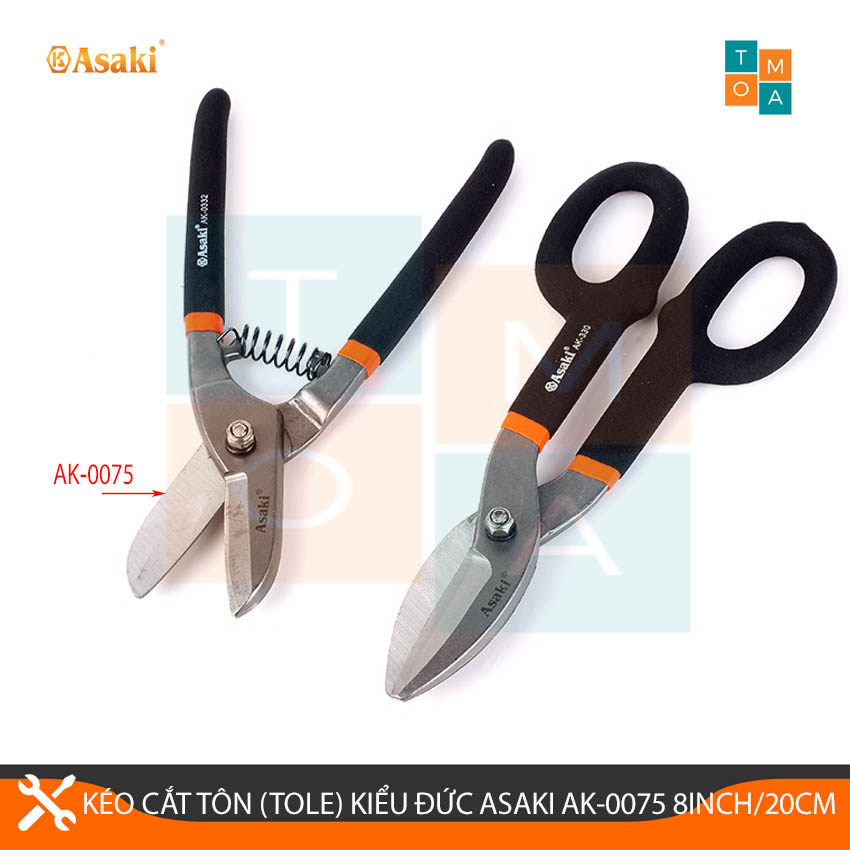 Kéo Cắt Tôn (Tole) Kiểu Đức Asaki AK-0075 8inch/200mm