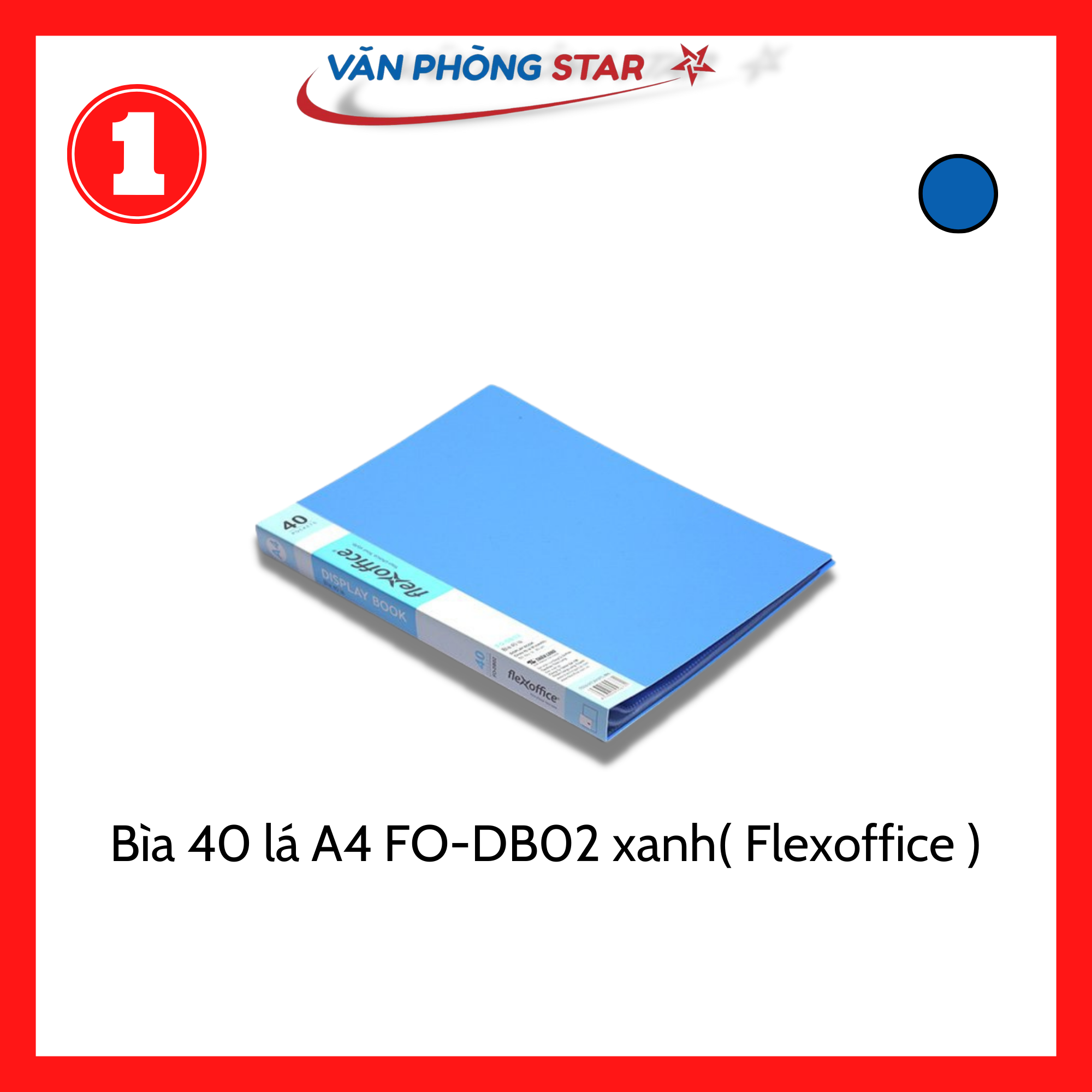 Bìa 40 lá A4 FO-DB02 xanh( Flexoffice )