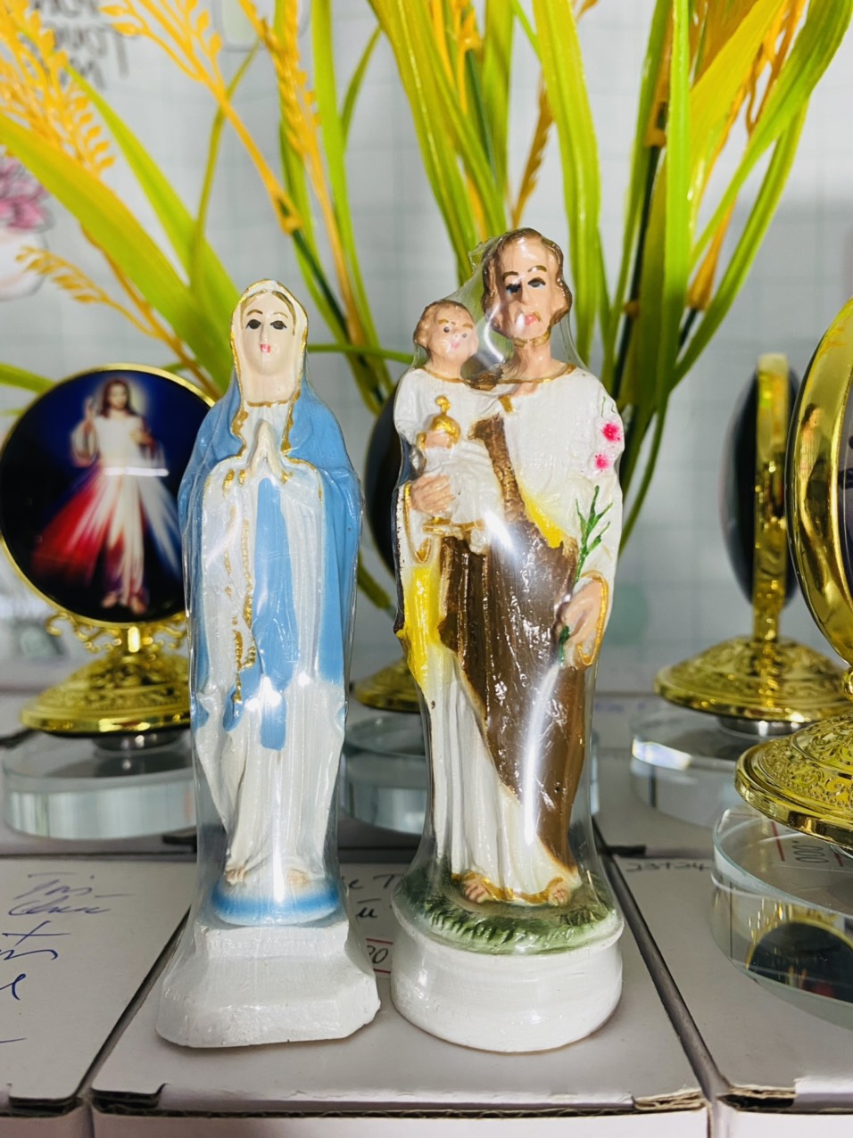 Tượng công giáo combo tượng Giuse và Maria lộ đức