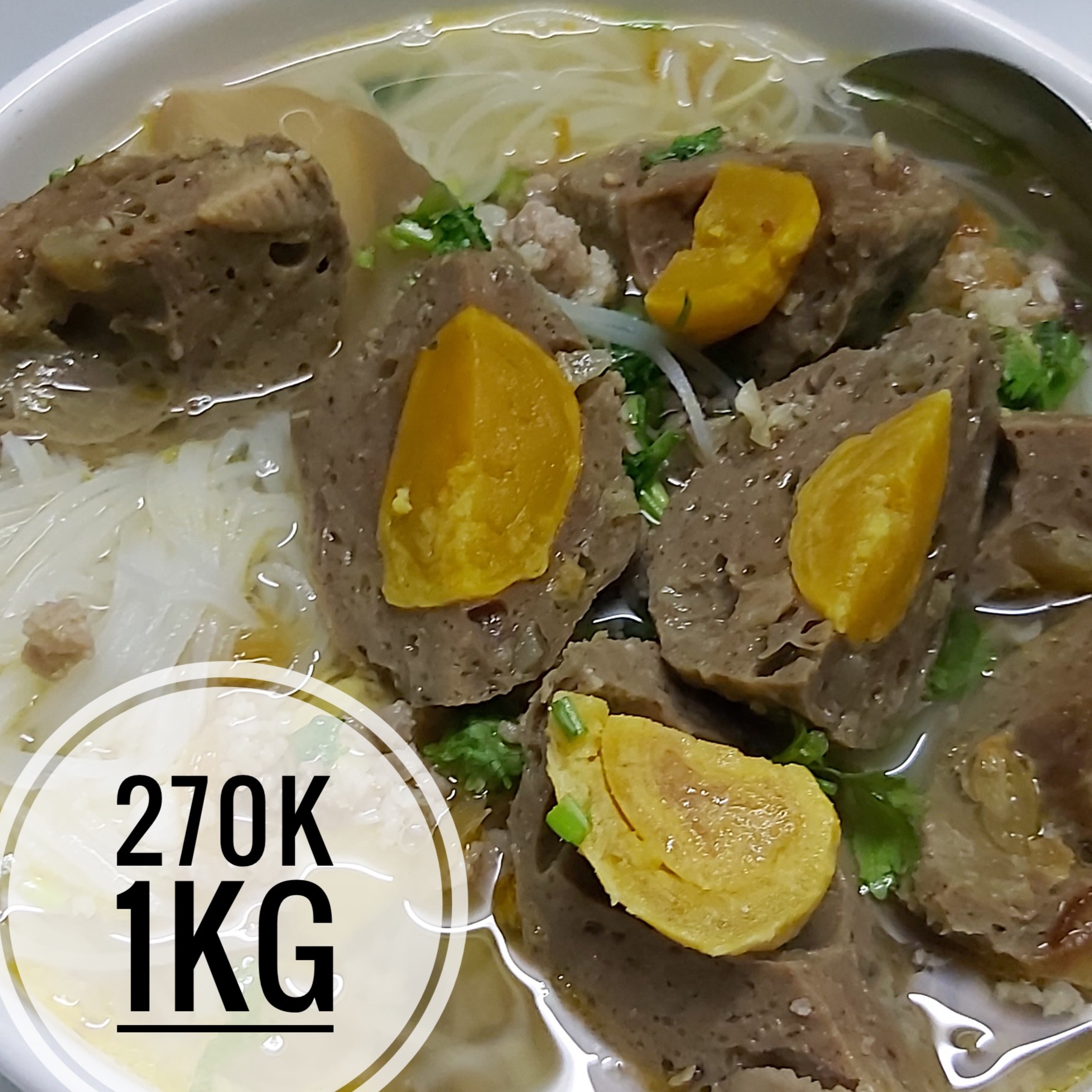 [HCM]Bò viên gân Trứng muối Châu Đốc 1kg [giao hỏa tốc]