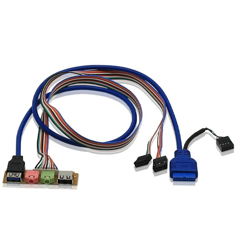 Usb 2.0+ 3.0 port chassis pc computer case audio front panel replace cable 70cm
