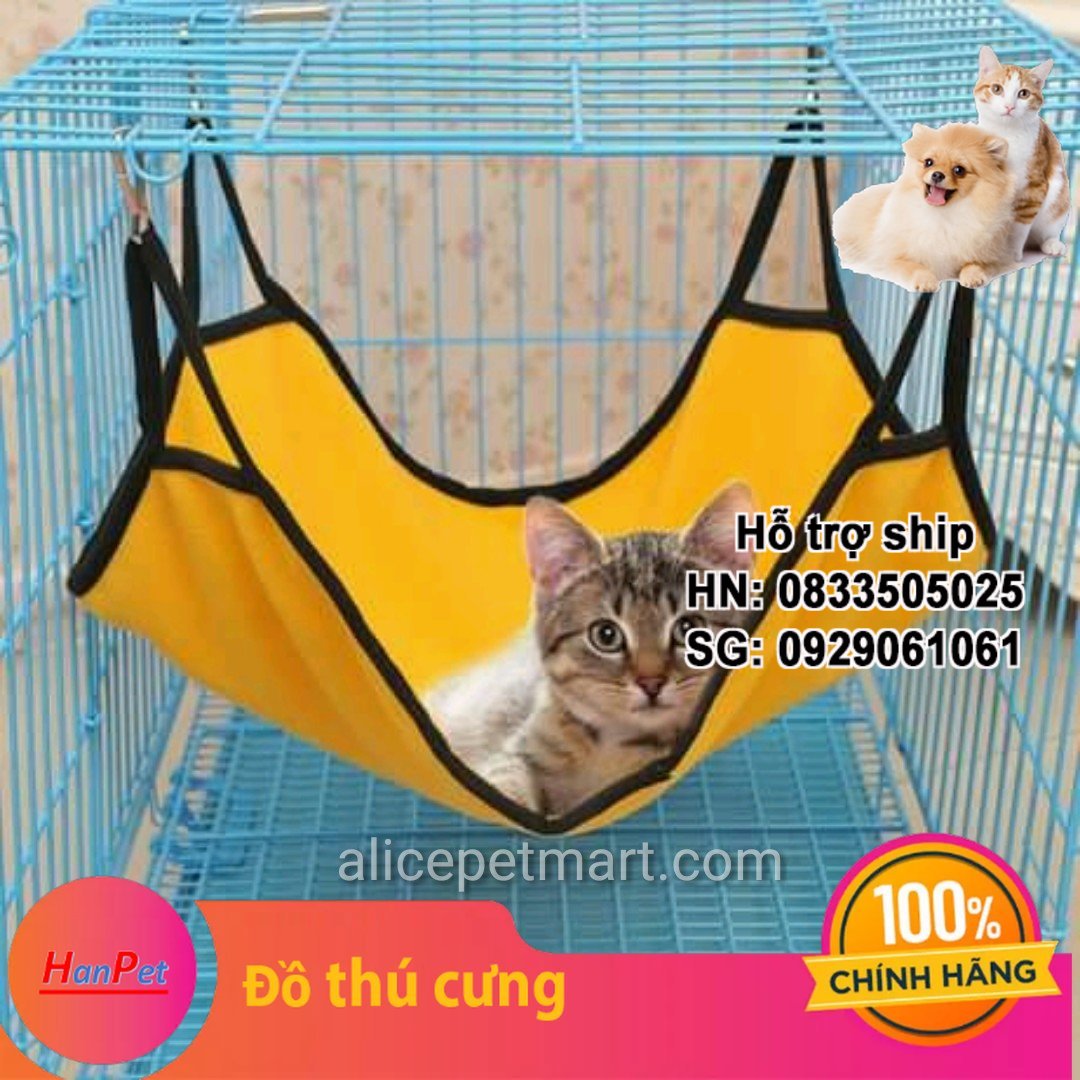 Hanpet - Võng cho mèo màu ngẫu nhiên treo chuồng mèo