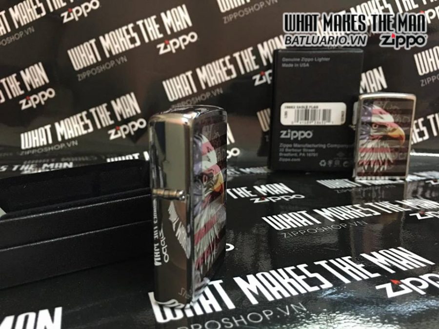 Zippo 28652 - Zippo Eagle Flag Brushed Chrome