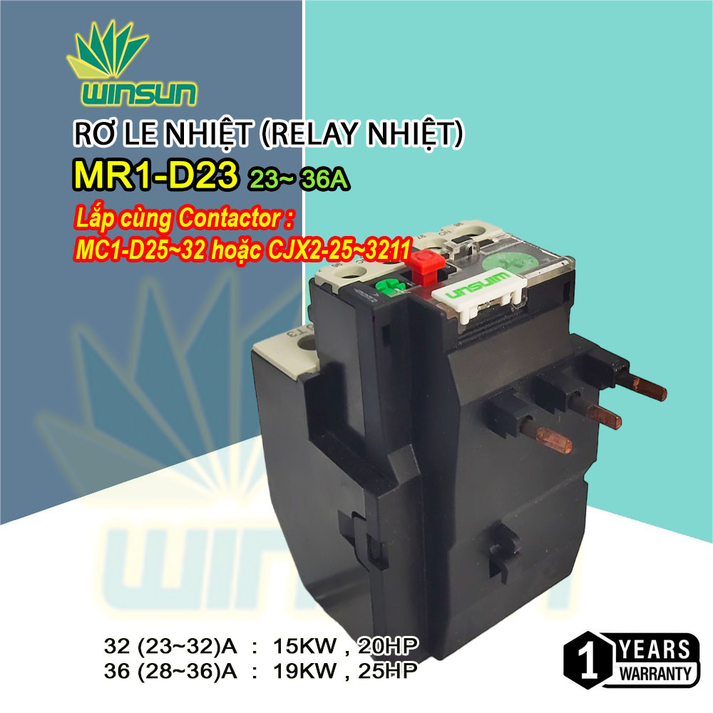 Rơ Le Nhiệt (Relay nhiệt) Winsun MR1-D23