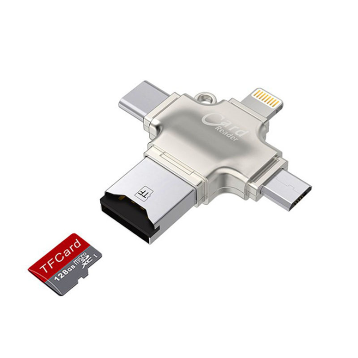 Đầu đọc thẻ nhớ OTG 4 in 1 Micro SD cổng type-C micro usb