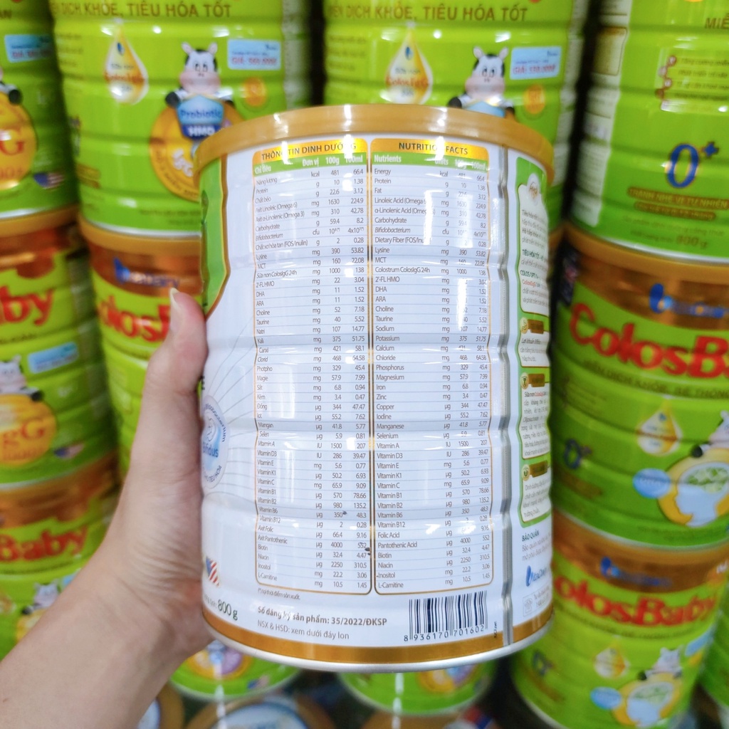 [Có mã QR] Sữa bột Colos Opti 0+ (800g)