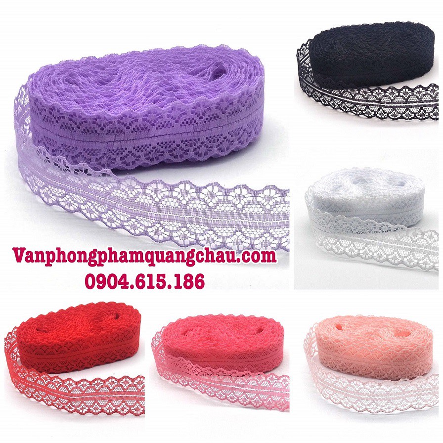 Ruy băng ren trang trí  (bản rộng 3cm, dài 04 mét)