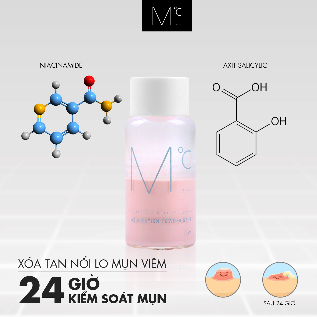 [HCM]Chấm Mụn MdoC AC Solution Powder Spot 15ml - Mụn Nam