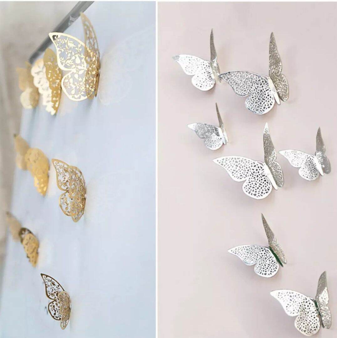 Set 12 Bướm Dán Tường Trang Trí 3D.