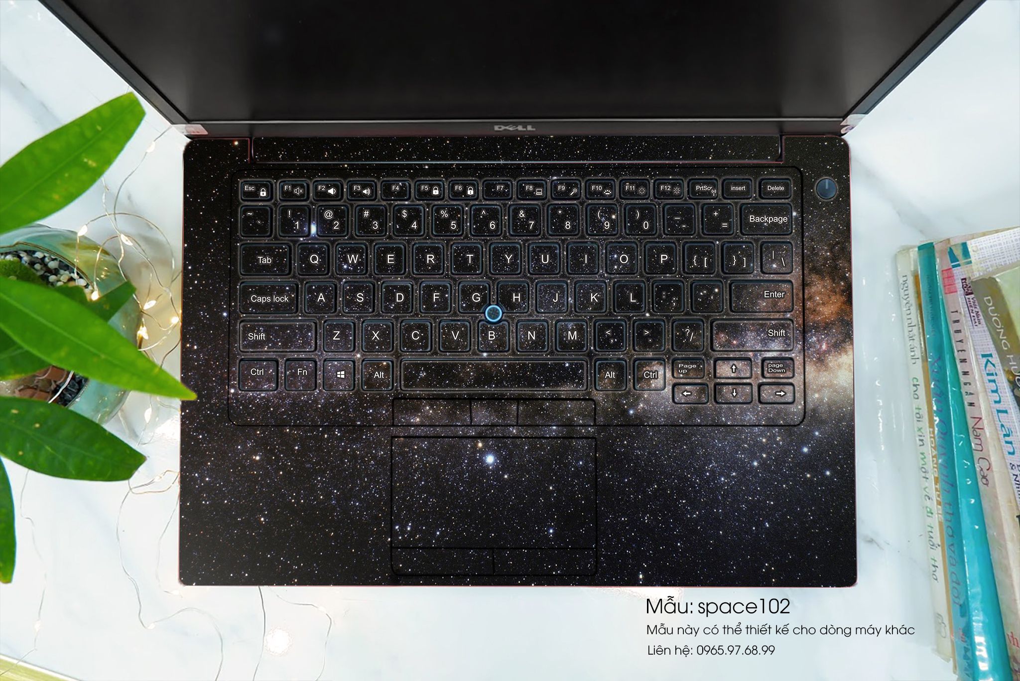 Decal Skin dán Laptop HP mẫu không gian (inbox mã máy cho shop)