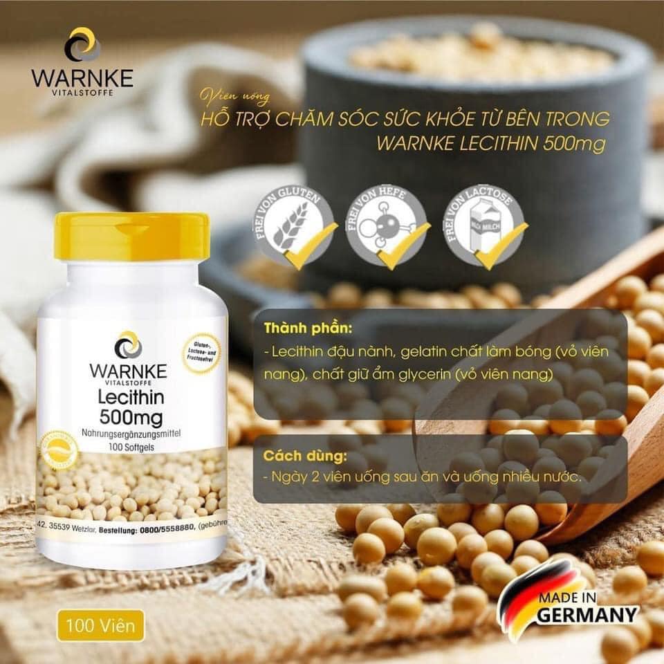 Warnke Vitalstoffe Lecithin 500mg, 100 Capsules, Soy Lecithin