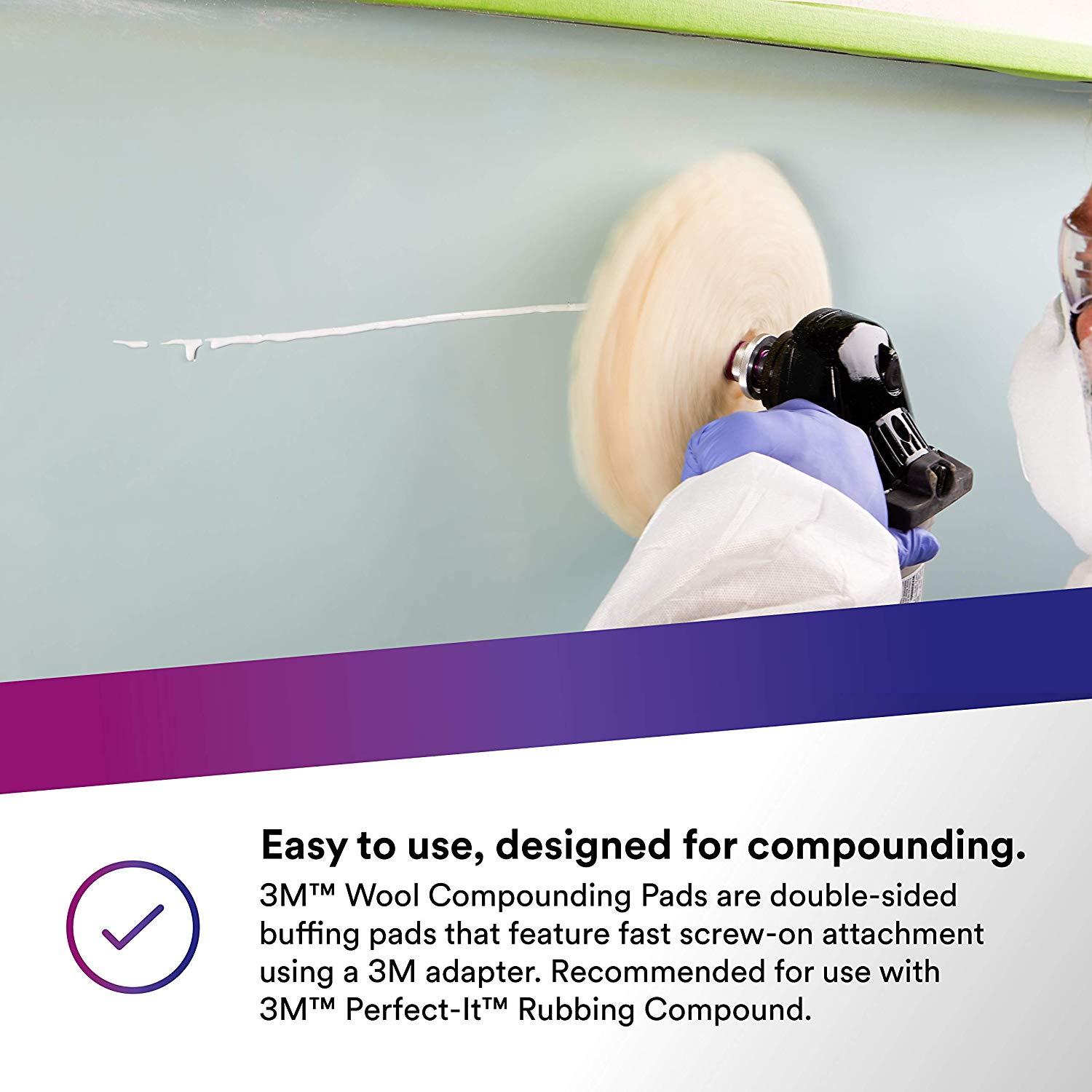 Phớt lông cừu đánh bóng 3M 33280 9 inch 2 mặt (double sided Wool Compounding Pad 9in 22.8cm)