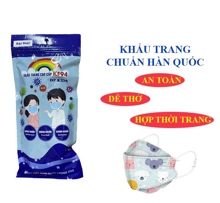 50 chiếc khẩu trang kháng khuẩn 4D KF94 bé trai