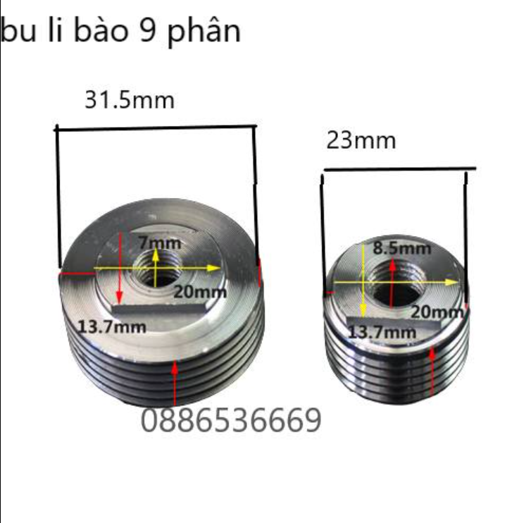Buly - buli máy bào gỗ 82mm và 90mm, f20