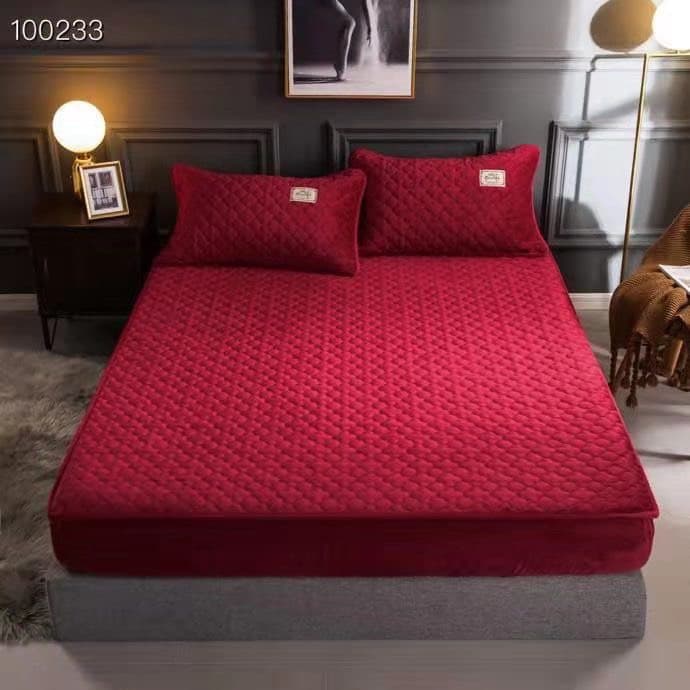 THẢM TRẢI GIƯỜNG NỈ NHUNG MUJI ( 1 GA + 2 VỎ GỐI)