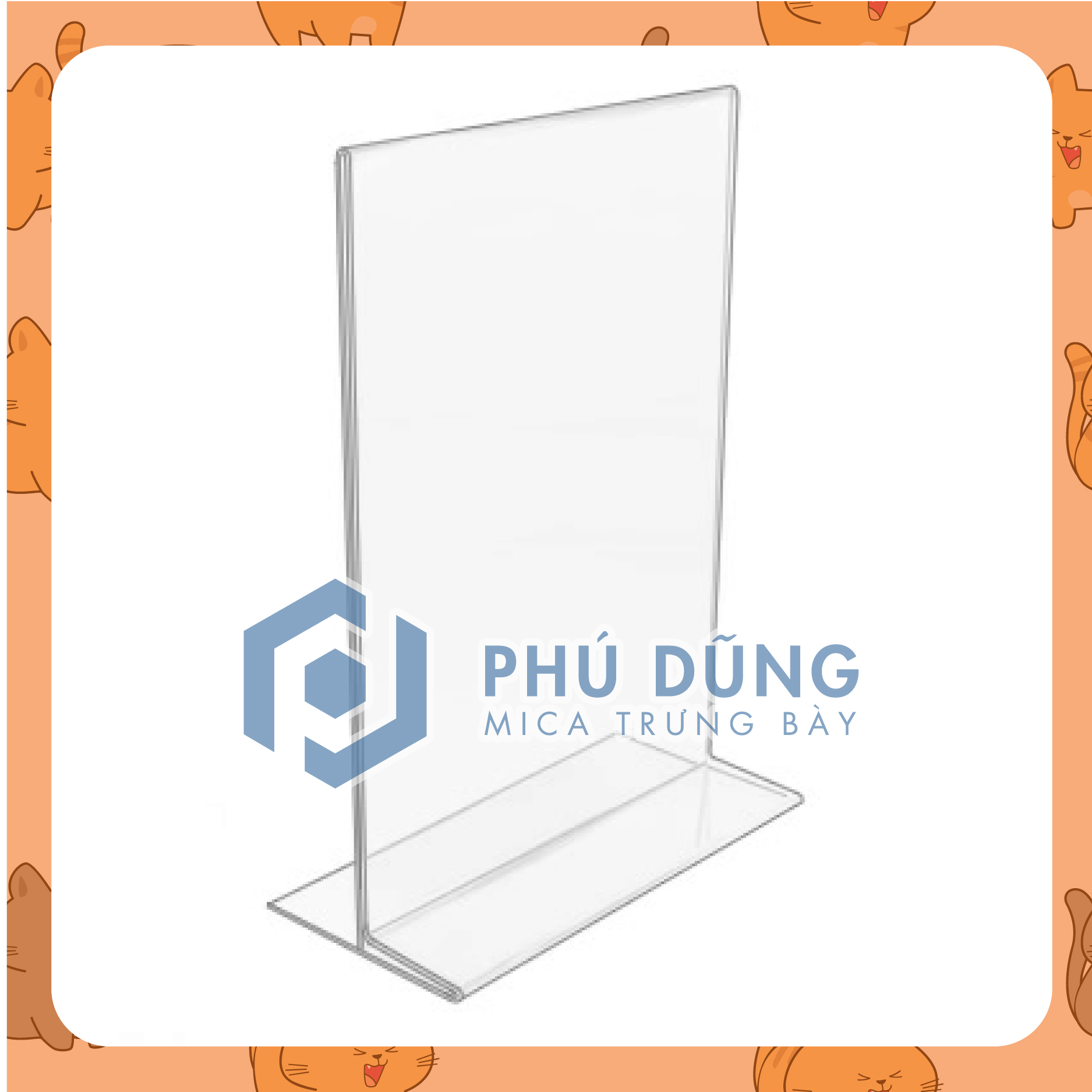 Kệ Menu Mica ĐỨNG A5 Đế Lùa