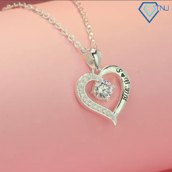 Món quà sinh nhật ý nghĩa cho bạn gái - Dây chuyền nữ bạc thật khắc tên hình trái tim DCN0543 - Trang Sức TNJ