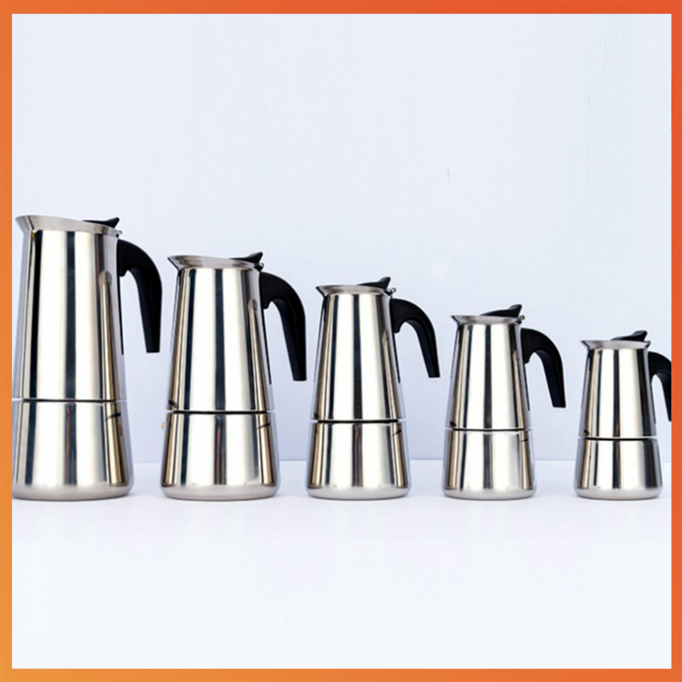 Ấm pha cà phê Moka Express Inox | 2 cup, 4 cup, 6 cup và 9 cup