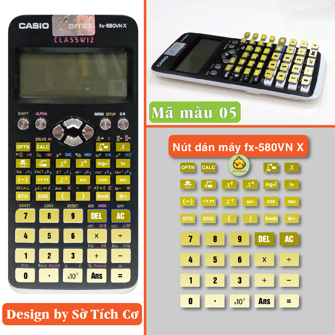 [HCM]Decal 580/570 dán phím Máy Tính Casio 580vn-x và 570Plus Edition nhiều màu