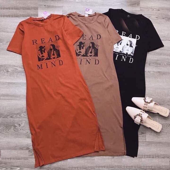 [YenTran] Đầm Suông Read in Hình Cô Gái Full Màu