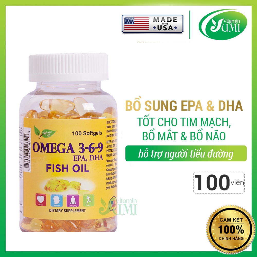 Viên Uống Dầu Cá Omega 3 Bổ Sung EPA & DHA, Tốt Cho Tim Mạch