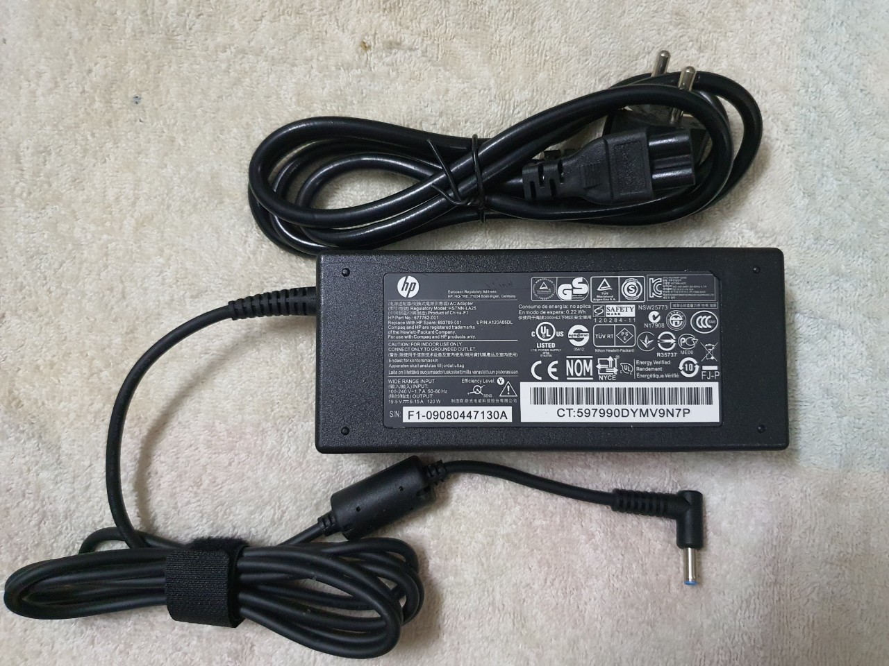 Adapter Sạc zin laptop HP 120w - 19.5v-6.15a đầu kim nhỏ xanh, cam kết sản phẩm đúng mô tả, chất lượng đảm bảo