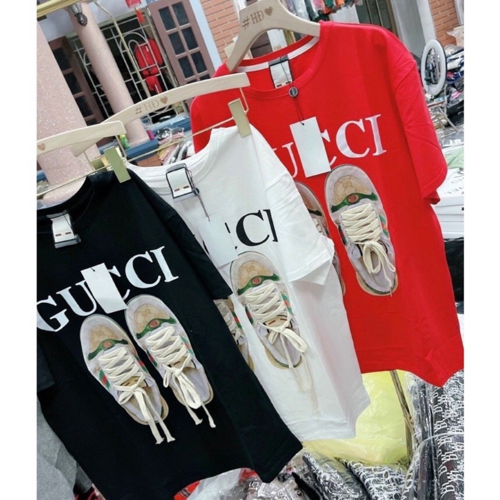 Áo phông nữ GUCCI nam nữ, áo thun tay lỡ unisex form rộng chất cotton ...