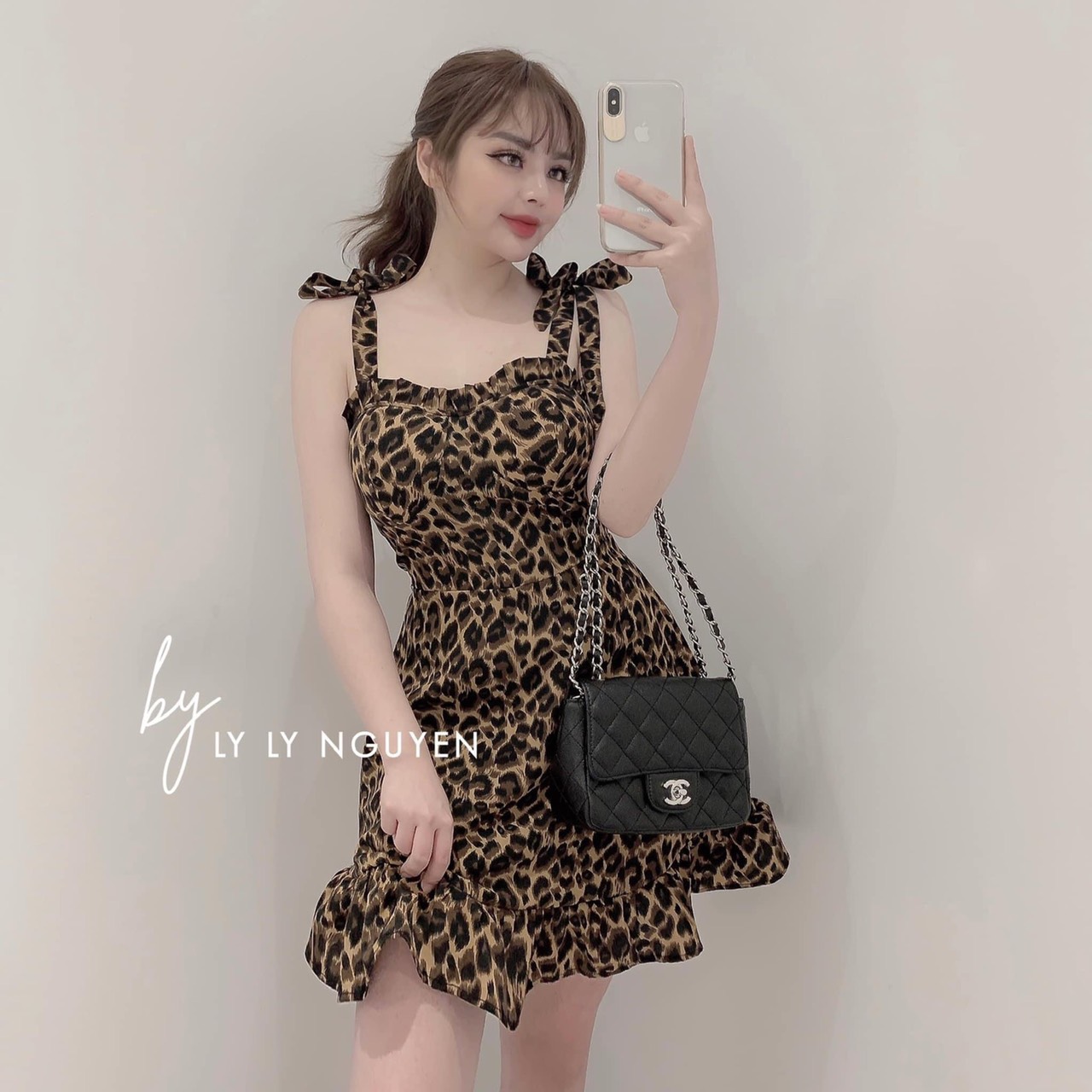 [ KHÔNG NGỪNG HOT] ĐẦM DA BEO HAI DÂY CỘT NƠ ĐUÔI CÁ DỄ THƯƠNG