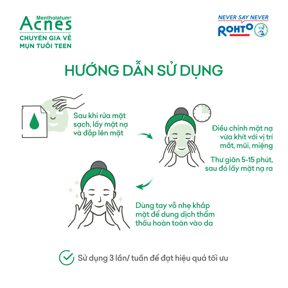 Mặt Nạ Giảm Mụn Dịu Da Acnes Blemish Control Mask 65g (3 Miếng)