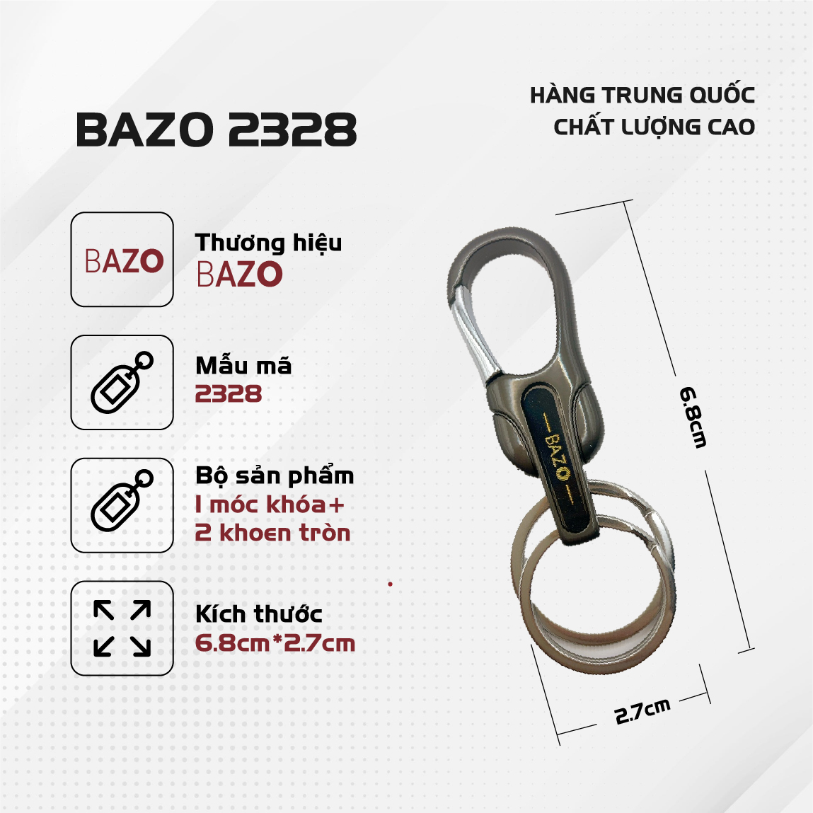 Móc Khoá Ô tô, Xe máy Cao Cấp BAZO B2328