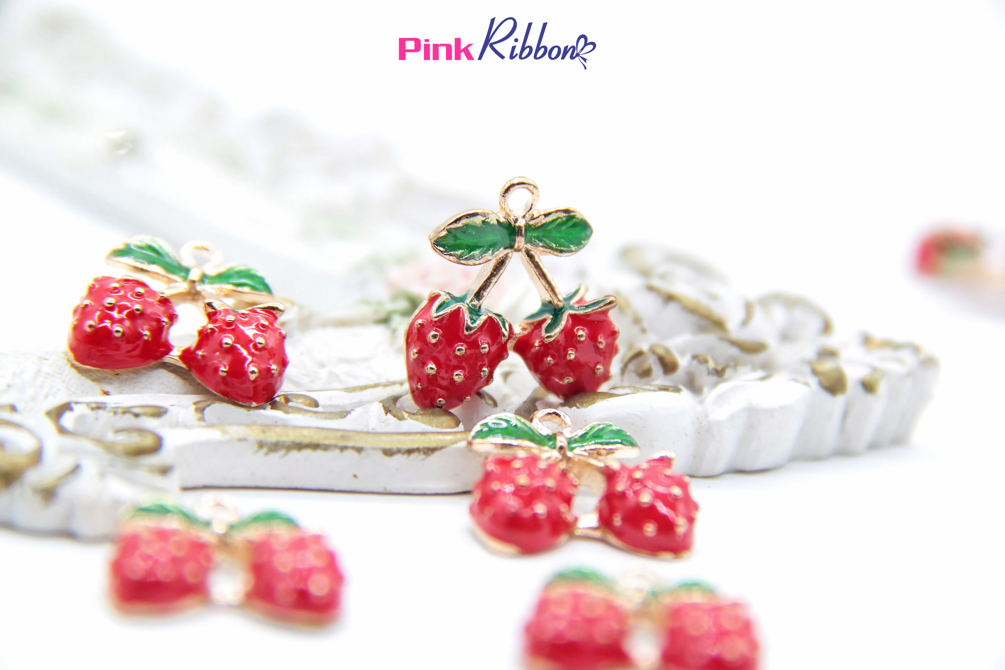 Charm chùm dâu tây cao cấp 1.7cm