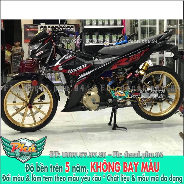 Tem rời Raider đỏ đen