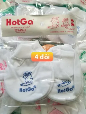 Combo 2 Set bao tay chân Hotga loại BO (2 đôi bao tay + 2 đôi bao chân) trắng, hồng, xanh đủ màu