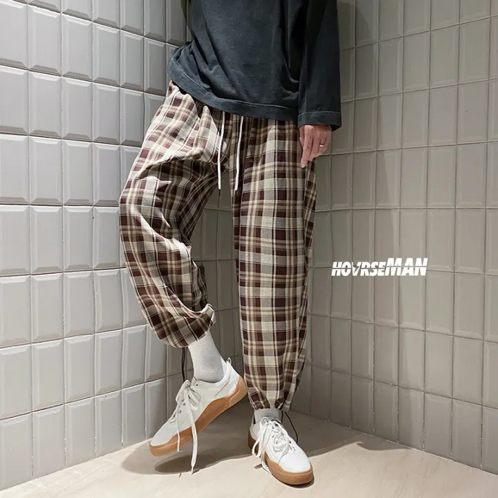 vintage plaid pants mens