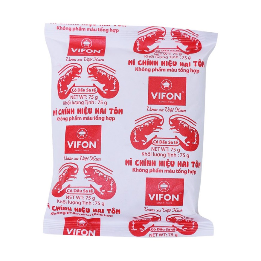 Thùng 30 gói Mì Hai tôm chính hiệu Vifon (gói 75g)